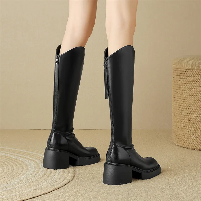 JOSINY Knee high Boots Women's Black-3