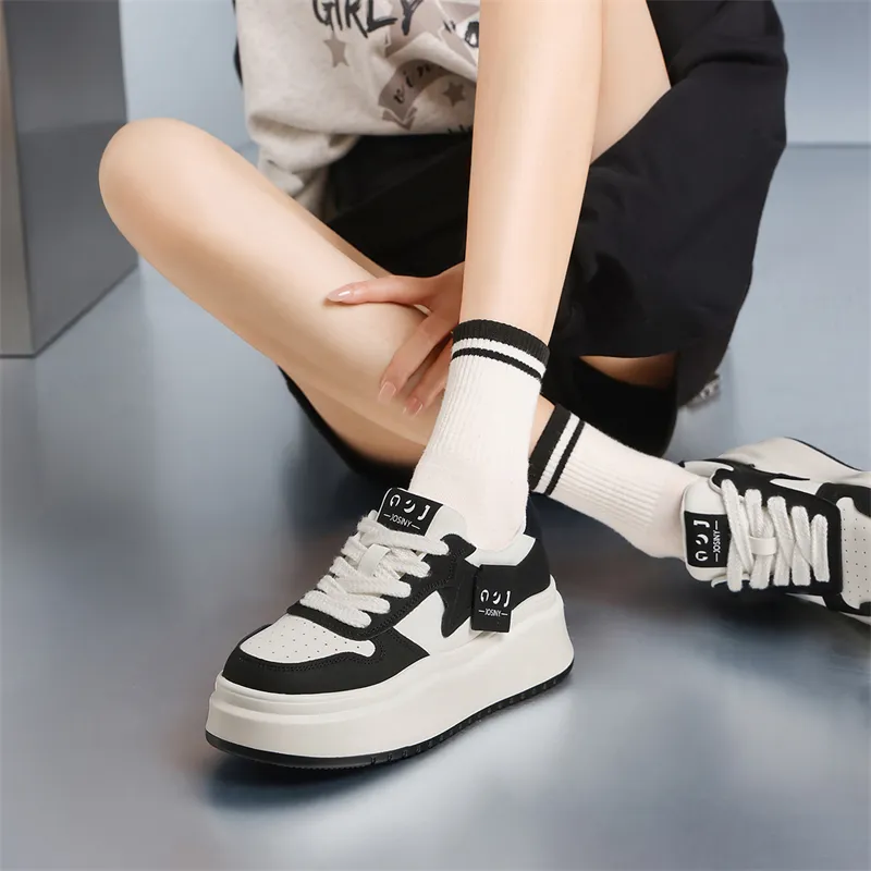 JOSINY Fleece Lined Warm Black White Fashion Sporty Style Casual Shoes Women's Beige Black-4