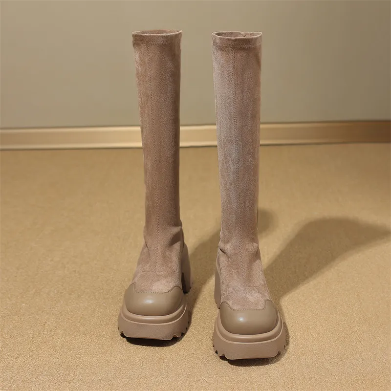 JOSINY Knee high Boots Women's Black/Khaki-19