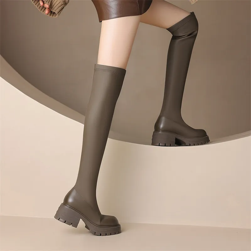 JOSINY Knee high Boots Women's Black/Brown-8