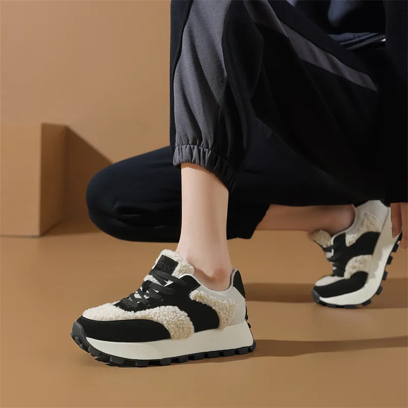 JOSINY Low Top Casual Shoes Women's Black Fleece-3