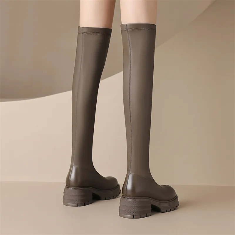 JOSINY Knee high Boots Women's Black/Brown-5