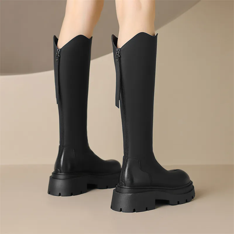 JOSINY Knee high Boots Women's Black/Brown-5
