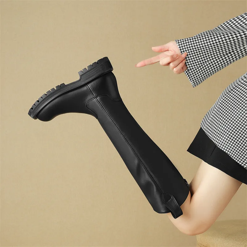 JOSINY Knee-high Boots 4cm Women's Black-5