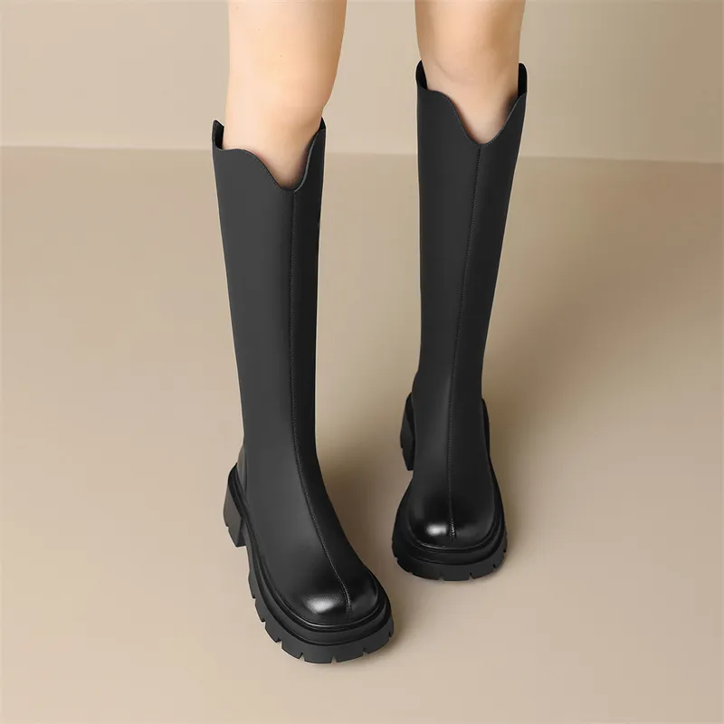 JOSINY Knee high Boots Women's Black/Brown-4
