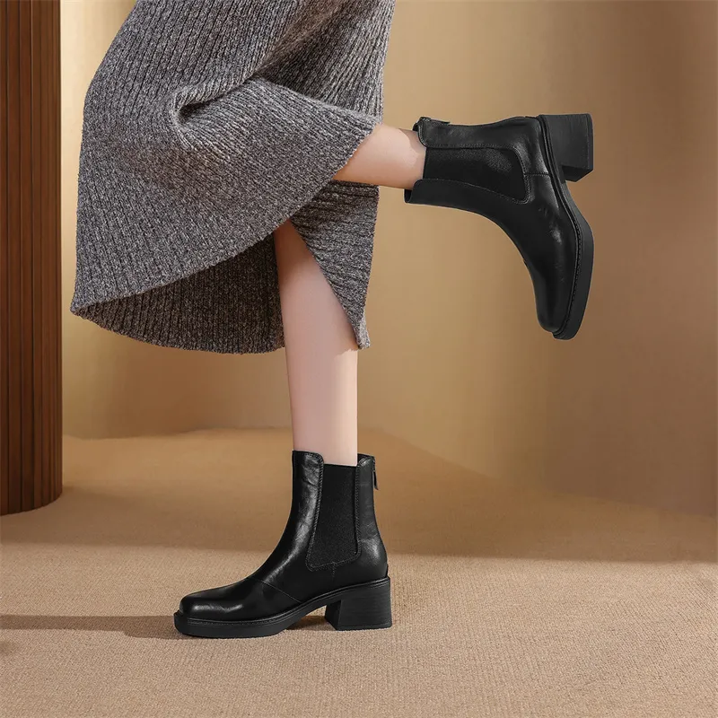 JOSINY Short Chelsea Boots 5.5cm Women's Black-4