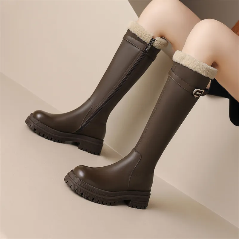 JOSINY Knee high Boots Women's Black/Brown-3