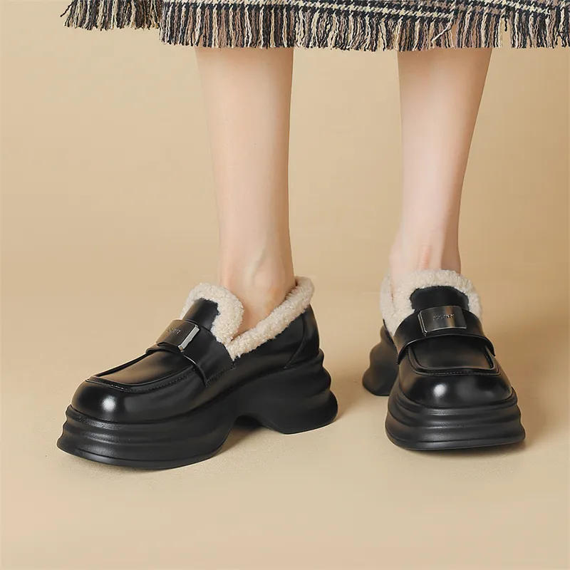 JOSINY Loafers 6cm Women's Black-4