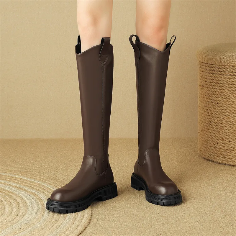 JOSINY Knee-high Boots 4cm Women's Black-13