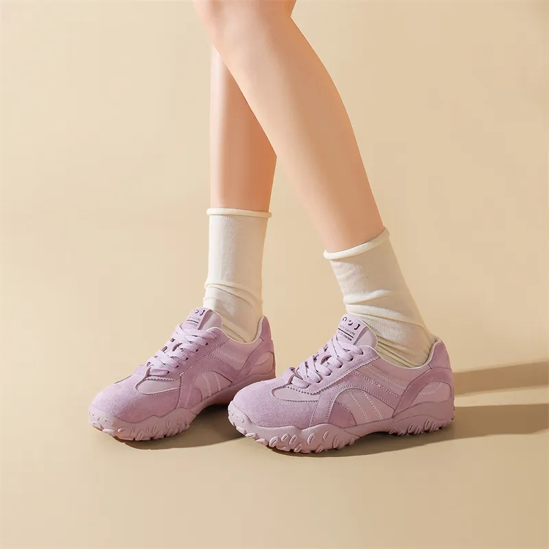 JOSINY Casual Shoes Women's Low Top Ecru/Light Purple-6