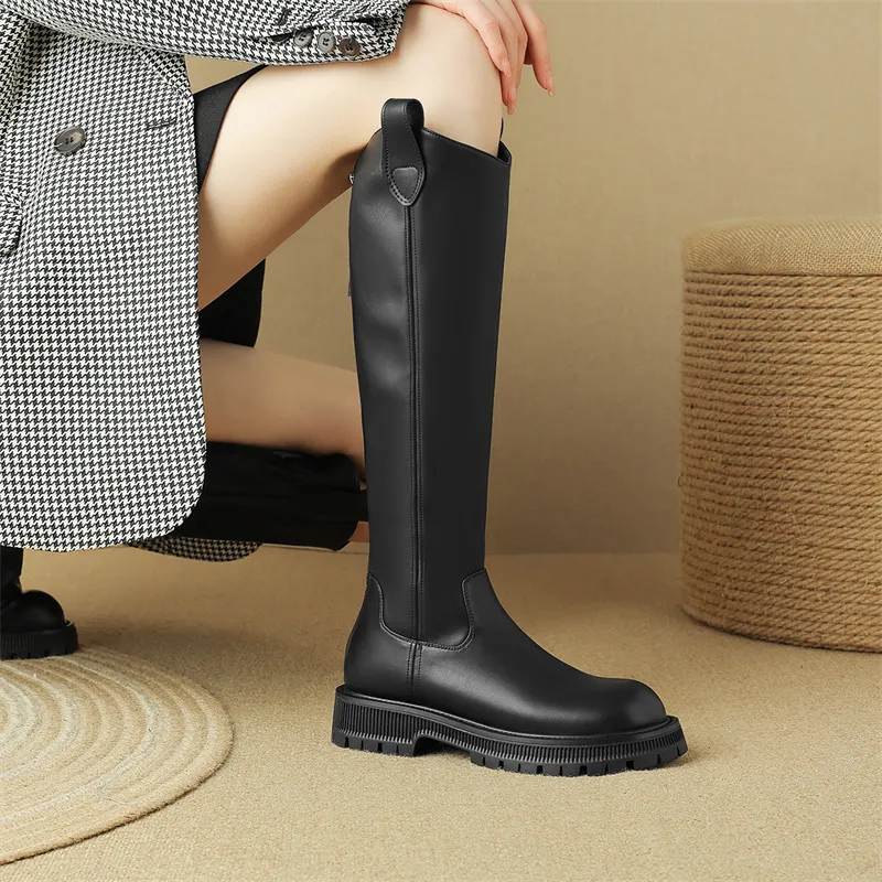 JOSINY Knee-high Boots 4cm Women's Black-3