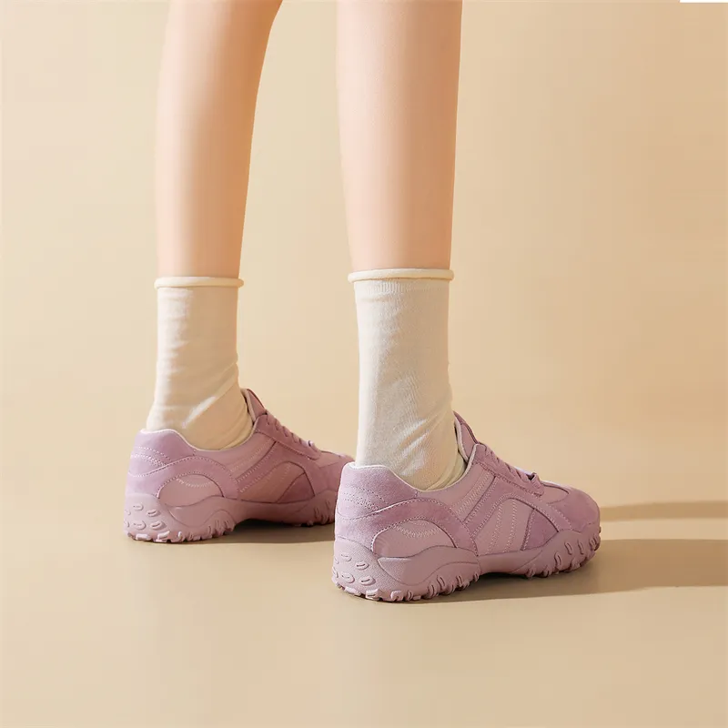 JOSINY Casual Shoes Women's Low Top Ecru/Light Purple-5