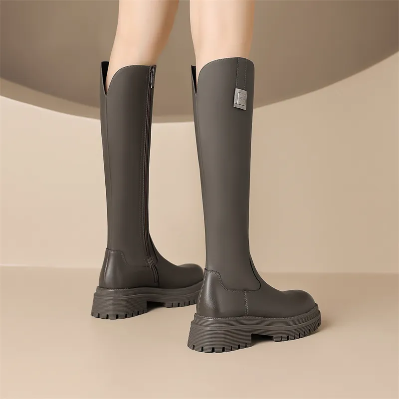 JOSINY British Style Fleece-Lined Warm Knight Boots Knee-high Boots Women's-8