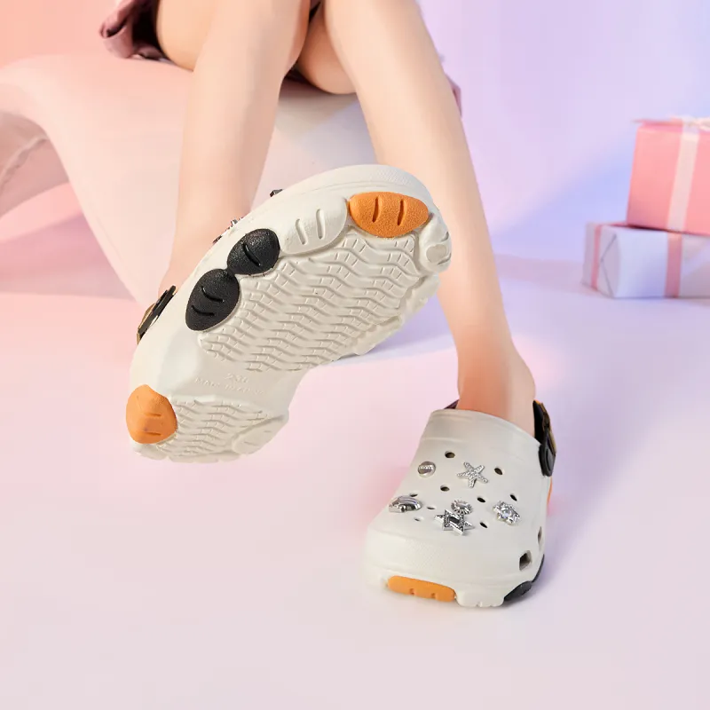 JOSINY Clogs Unisex White Orange-4