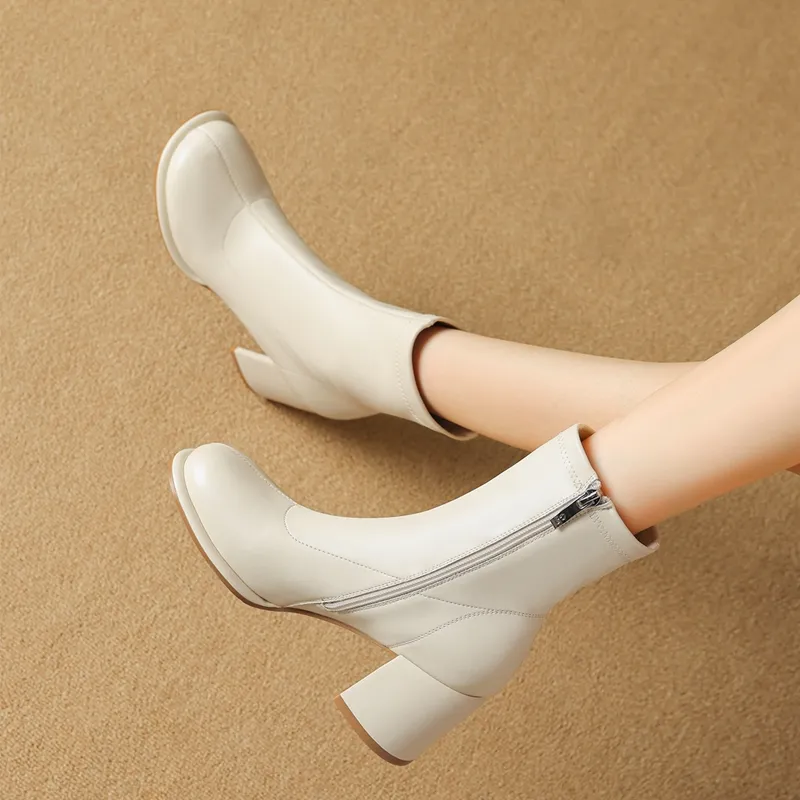 JOSINY Ankle Boots 7cm Women's Ecru-5