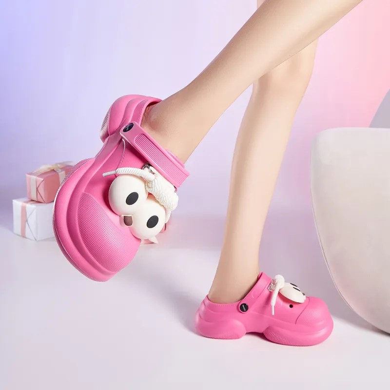 JOSINY Timeless Perforated Collection Clogs Women's Peach Red-6