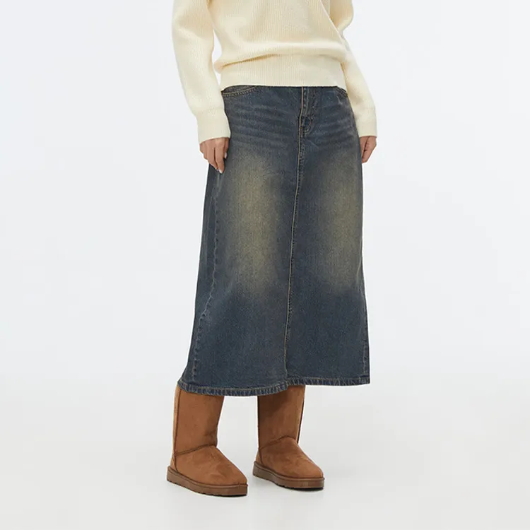 SPAO Denim Long Skirts Women's-9