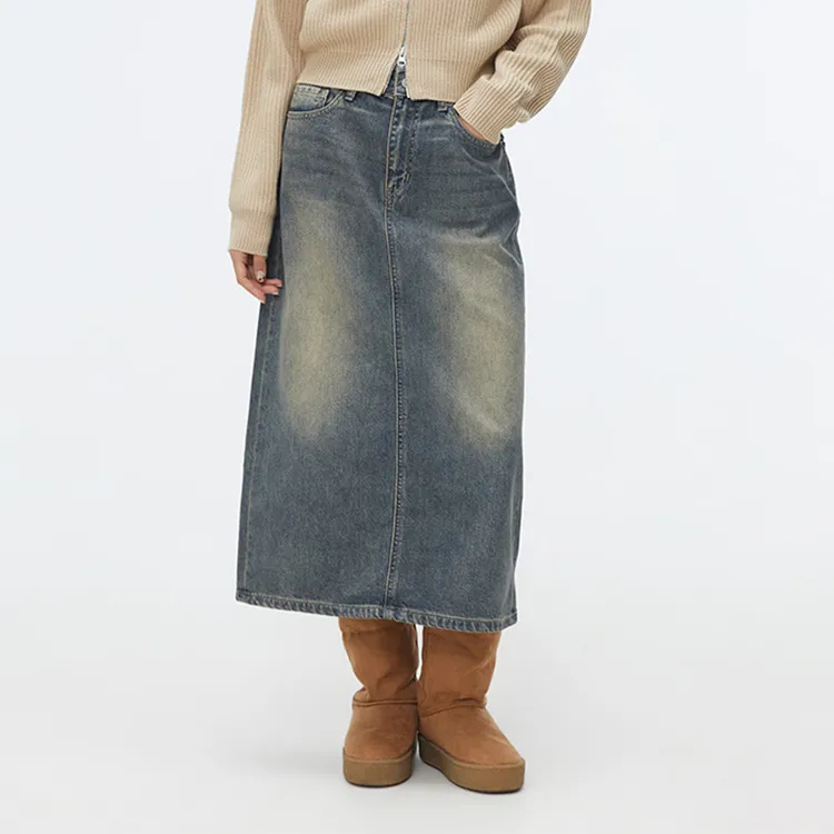 SPAO Denim Long Skirts Women's-13