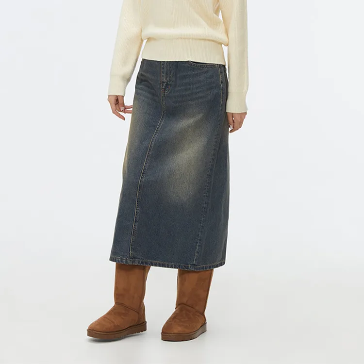 SPAO Denim Long Skirts Women's-8