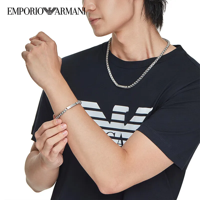 EMPORIO ARMANI Stainless Steel Necklaces Men's Silver-1