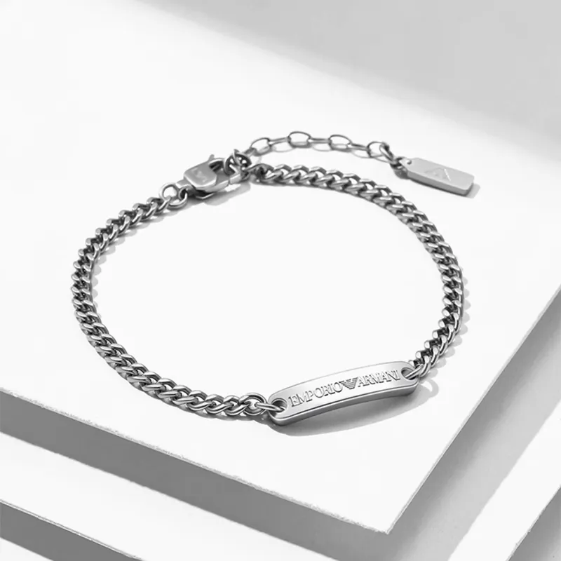 EMPORIO ARMANI Stainless Steel Bracelets Men's Silver-3