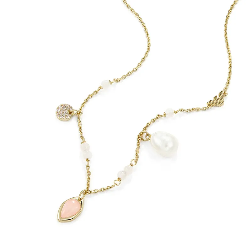 EMPORIO ARMANI Freshwater Pearl Necklaces Women's Gold/White-2