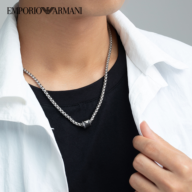 アクセサリーその他 EMPORIO ARMANI EXCLUSIVE Jewellery EMPORIO ARMANI Trendy Pendant Necklaces Men's Black - POIZON