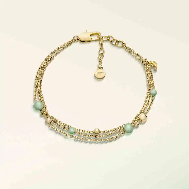 EMPORIO ARMANI Brass, Aventurine Bracelets Women's Gold-1