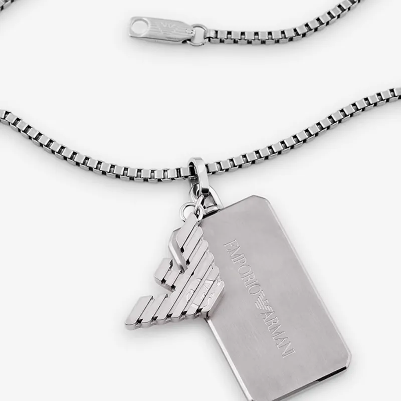 EMPORIO ARMANI Stainless Steel Necklaces Men's Silver-1