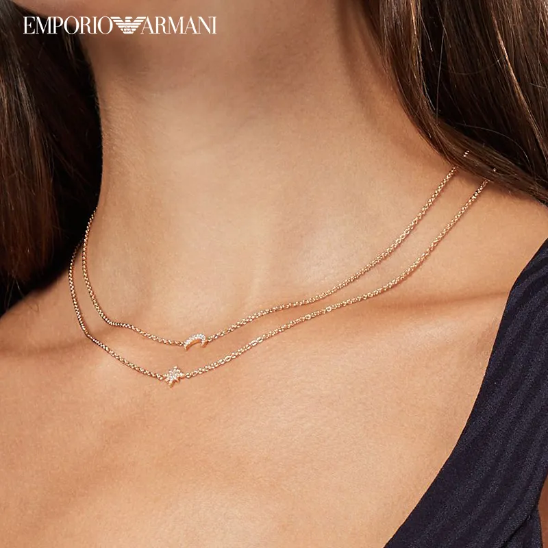 EMPORIO ARMANI Silver Necklaces Women's Rose Gold-1