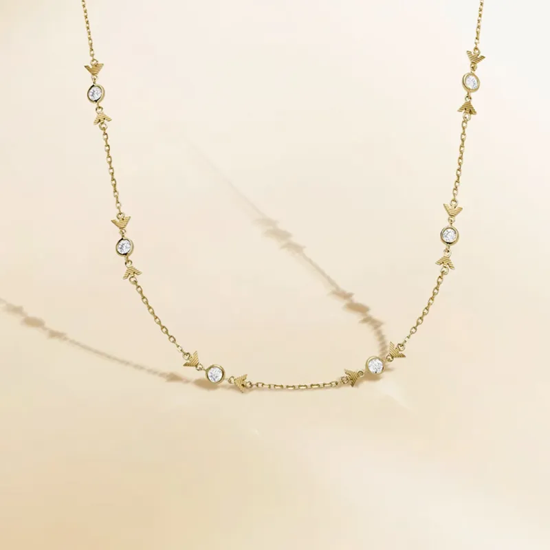 EMPORIO ARMANI 925 Sterling Silver Necklaces Women's Gold-1