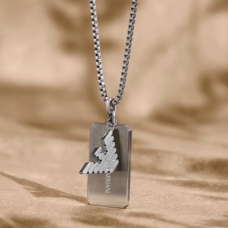 EMPORIO ARMANI Stainless Steel Necklaces Men's Silver-2