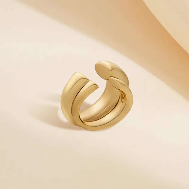 EMPORIO ARMANI Copper Alloy Clip On Earrings Women's Gold-2