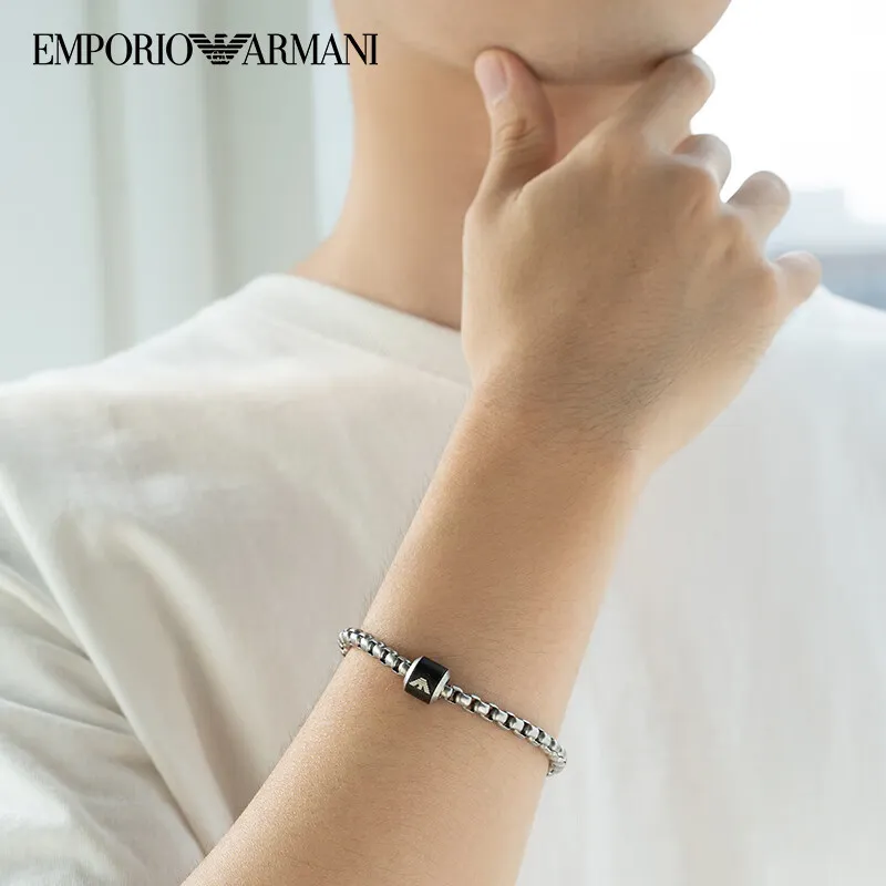 EMPORIO ARMANI Stainless Steel Bracelets Men's Black-1