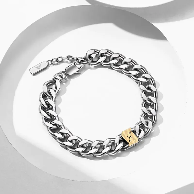 EMPORIO ARMANI Stainless Steel Bracelets Men's Silver-2