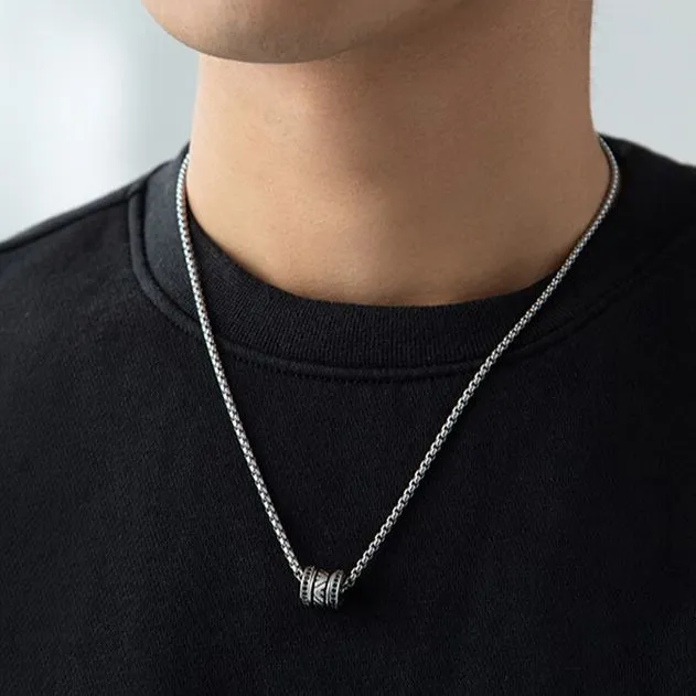 EMPORIO ARMANI Stainless Steel Necklaces Men's Black-2