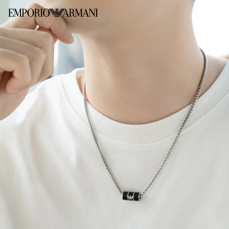 EMPORIO ARMANI Stainless Steel Necklaces Men's Silver-4