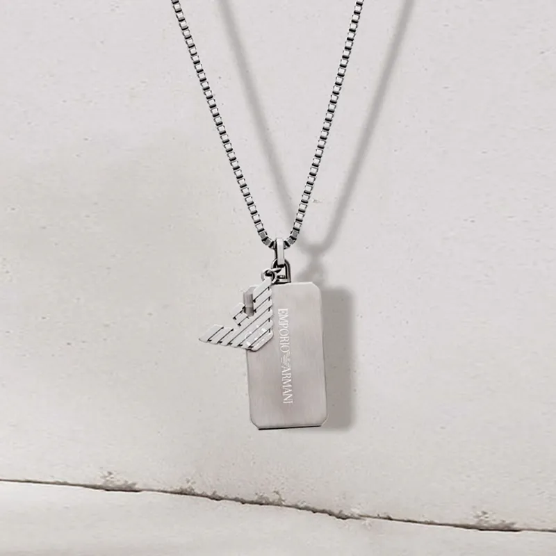 EMPORIO ARMANI Stainless Steel Necklaces Men's Silver-3