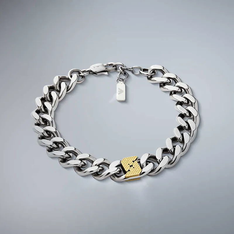 EMPORIO ARMANI Stainless Steel Bracelets Men's Silver-4