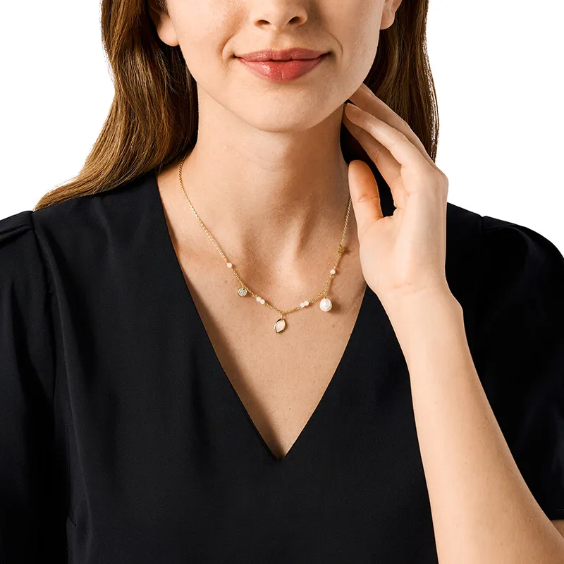 EMPORIO ARMANI Freshwater Pearl Necklaces Women's Gold/White-1