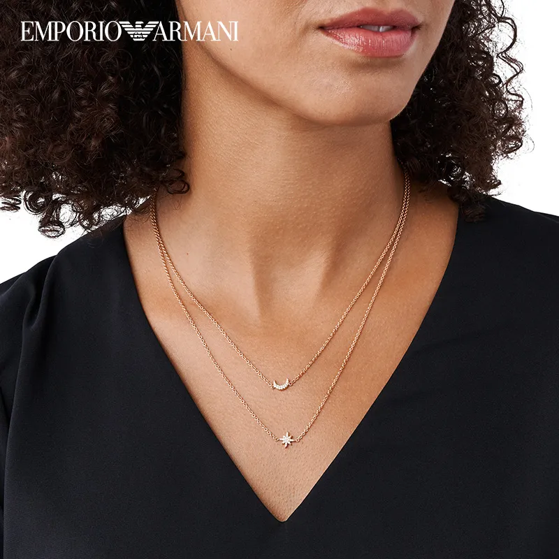 EMPORIO ARMANI Silver Necklaces Women's Rose Gold-3