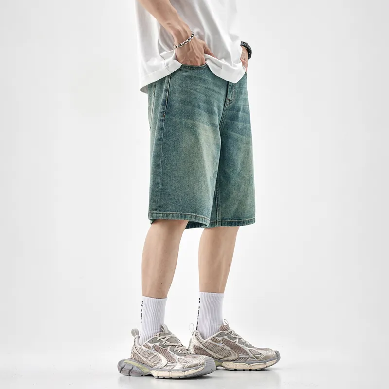 Fingercrox Denim Shorts Unisex Blue-5