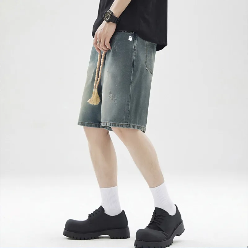 Fingercroxx Denim Shorts Unisex Blue-3