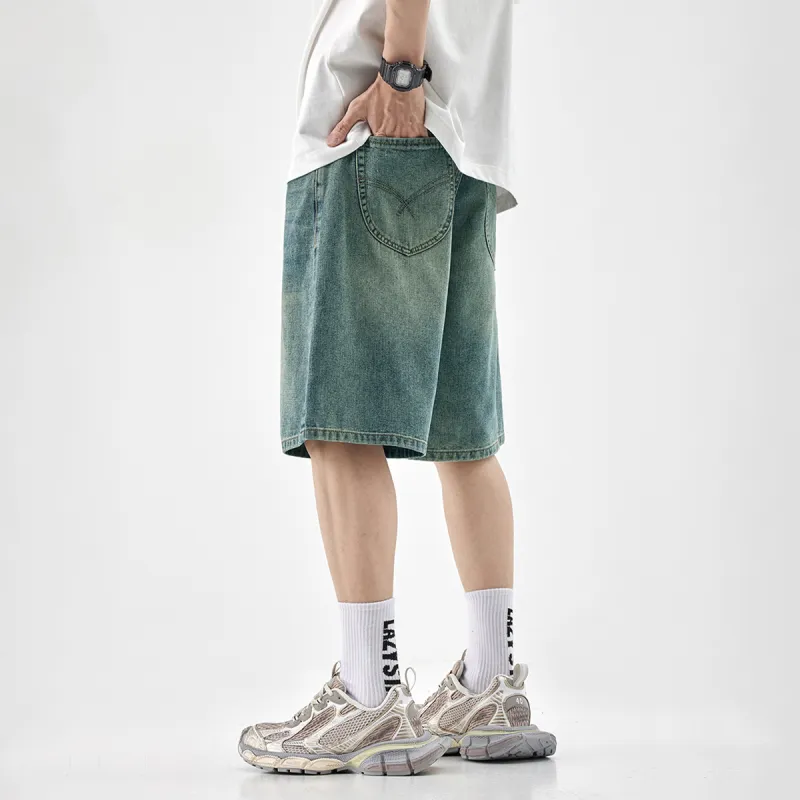 Fingercrox Denim Shorts Unisex Blue-6