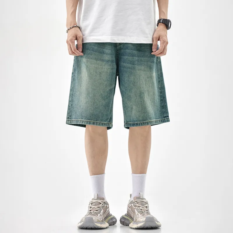 Fingercrox Denim Shorts Unisex Blue-3