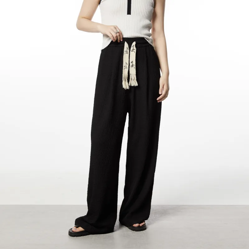 Jinggu Casual Pants Women's Slimming Black-2