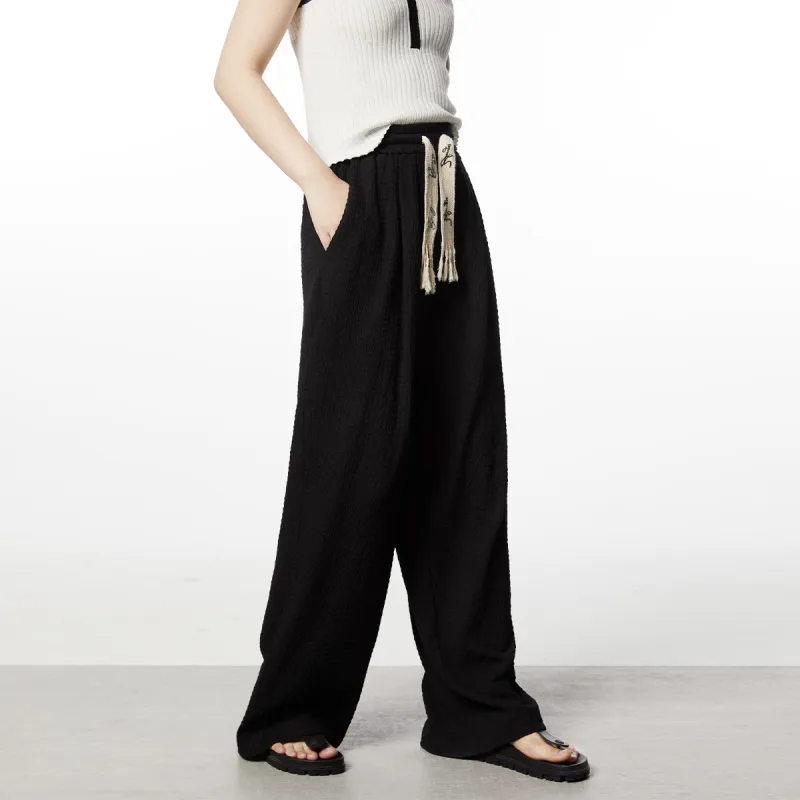 Jinggu Casual Pants Women's Slimming Black-4