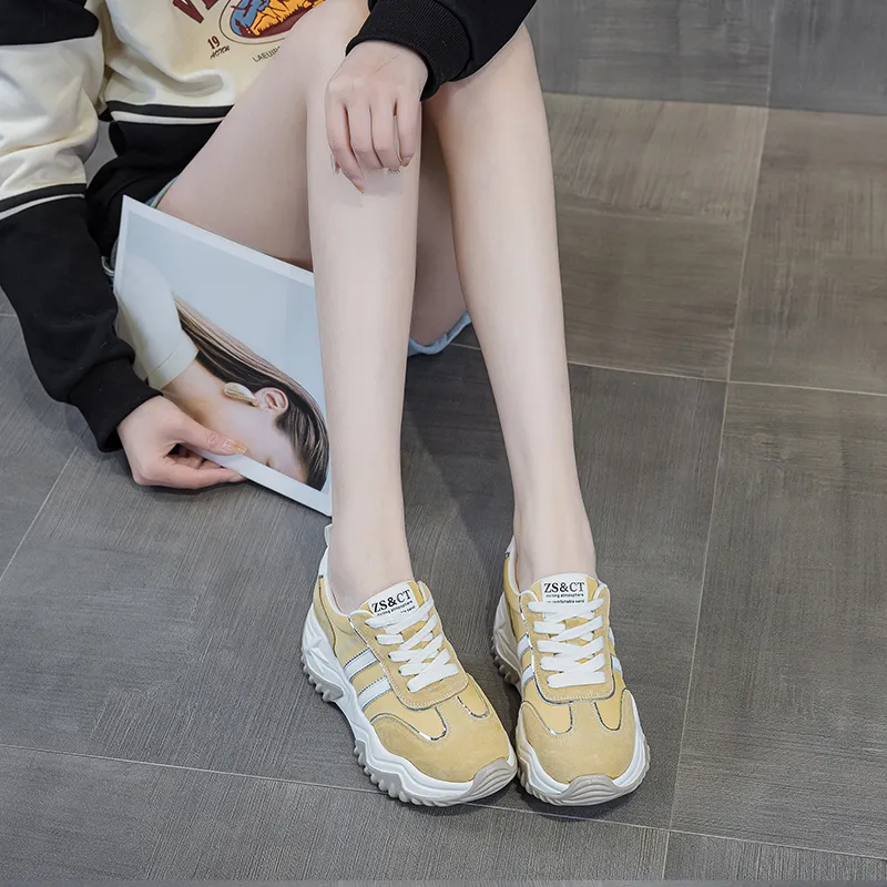 PLO CART Lightweight And Breathable Low Top Chunky Sneakers Women's-4