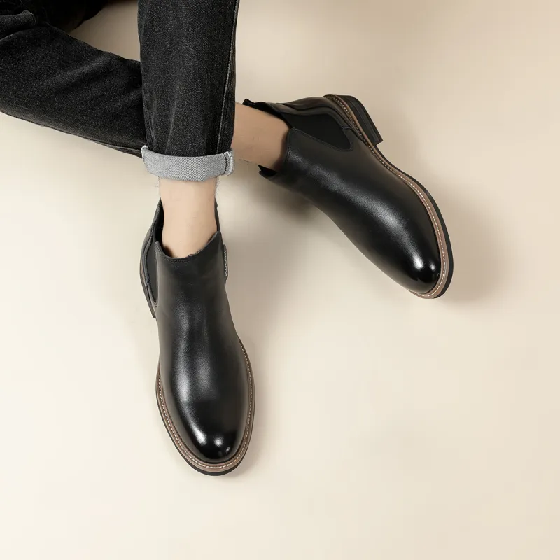 PLO CART Short Chelsea Boots Men's Black-10