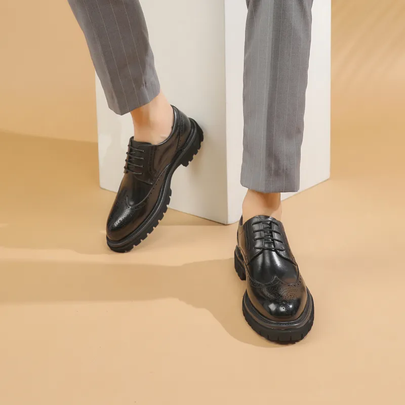 PLO CART Dress Shoes Men Low Top Black/Brown-9